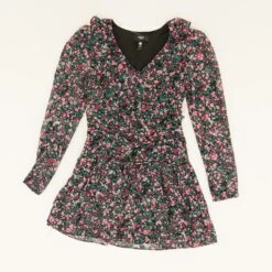 Aqua Black Floral Dress