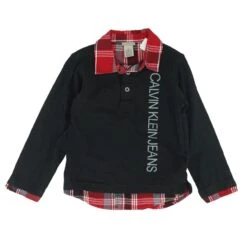 Calvin Klein Black Plaid Top