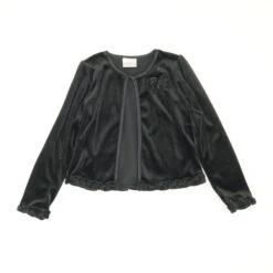 Laura Ashley Vintage Open-Front Velvet Cardigan