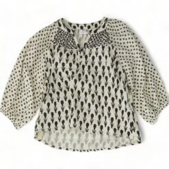 Zara Ivory Graphic Top