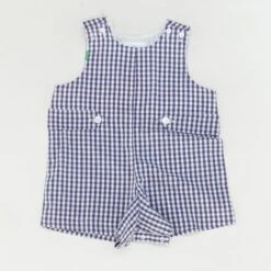 Navy Check Onesie