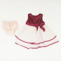 Burgundy Color Block Dress