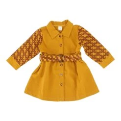 SHEIN Brown Geometric Dress