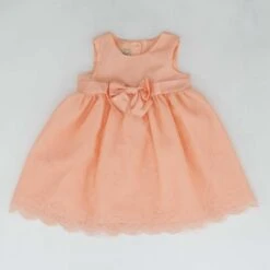 Peach Embroidery Detail Dress