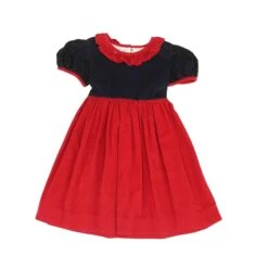 Red Color Block Dress