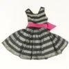 Vintage Satin Tulle Striped Dress