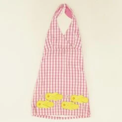 90's Embroidered Flip-Flop Halter Dress