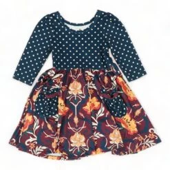 Navy Polka Dot Dress