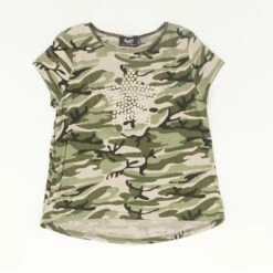 Bardot Green Camo Top