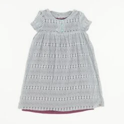 Gray Embroidery Detail Dress