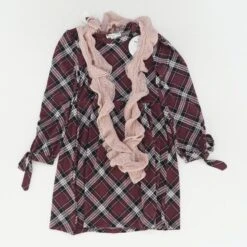 Burgundy Plaid Dress